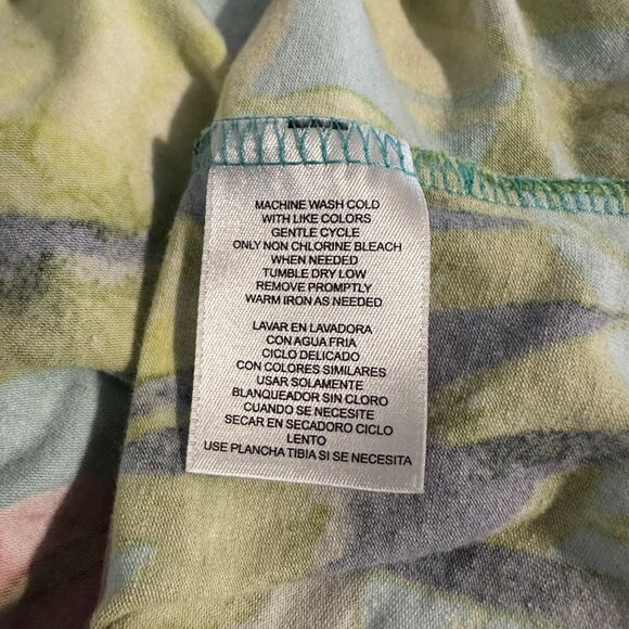 Caribbean Joe Top Womens XL Floral Tunic V-Neck 3/4 Sleeve Boho Beachcore - Picture 5 of 8